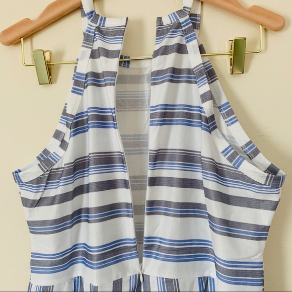Italian Blue Stripe Jumpsuit with Pockets - Picture 13 of 16